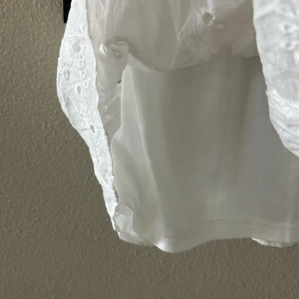 NWT Lulus Flirtatious in Florence White Ruffled Eyelet Cotton Mini Dress XL - Picture 8 of 9